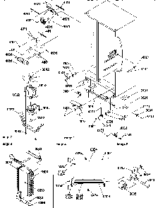 Drain System, Rollers, And Evaporator Assy Diagram and Parts List for SRD22VPW-P1190320WW  Amana Refrigerator