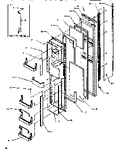 Freezer Door Diagram and Parts List for SXD520SL-P1182401WL  Amana Refrigerator