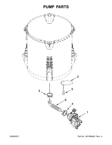 Pump Parts Diagram and Parts List for 7MMVWB835EW1  Maytag Washer