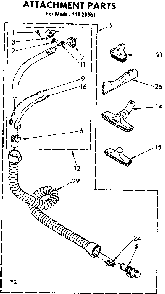 Attachment Parts Diagram and Parts List for 11620951  Kenmore Canister Vacuum