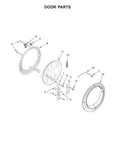 Door Parts Diagram and Parts List for CFWH4084GW0  Crosley Washer