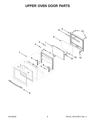 Upper Oven Door Parts Diagram and Parts List for JJW2730DS02  Maytag Wall Oven