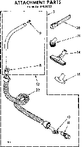 Attachment Parts Diagram and Parts List for 11620721  Kenmore Canister Vacuum