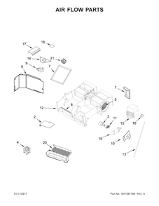 Air Flow Parts Diagram and Parts List for MMV4206FZ0  Maytag Microwave
