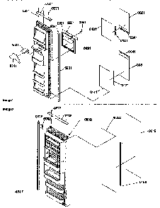 Door Trim And Panels Diagram and Parts List for 57082-P1190812WW  Amana Refrigerator
