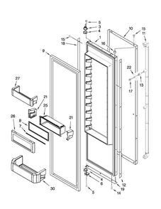 Refrigerator Door Parts Diagram and Parts List for JS48SEDUEA01  Jenn-Air Refrigerator
