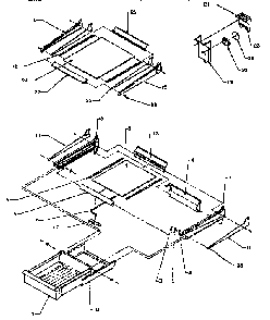 Cabinet Shelving Diagram and Parts List for TX19R-P1158504W  Amana Refrigerator