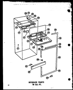 Interior Parts 18 Cu. Ft. Diagram and Parts List for T16J-P60236-9W  Amana Refrigerator