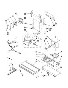 Unit Parts Diagram and Parts List for MFD2562VEW3  Maytag Refrigerator