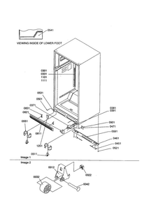 Ladders/lower Cabinet/rollers Diagram and Parts List for TXI18VE-P1302402WE  Amana Refrigerator