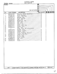 Oven Page 2 Diagram and Parts List for EG9-71(*)579W  Hardwick Range