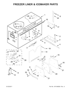 Part Location Diagram of W10744327 Whirlpool SUPPORT