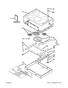 Part Location Diagram of W10570702 Whirlpool COOKTOP