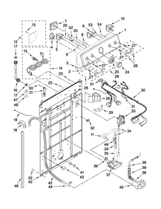 Controls And Rear Panel Parts Diagram and Parts List for 6AMTW5555TQ1  Maytag Washer