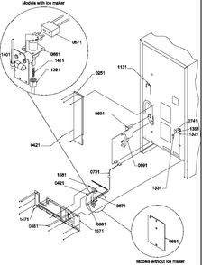 Cabinet Back Diagram and Parts List for BBI20TL-P1199101WL  Amana Refrigerator
