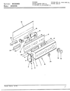 Backguard Diagram and Parts List for 6640A  Norge Washer