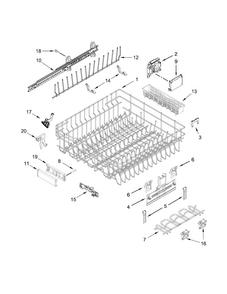 Upper Rack And Track Parts Diagram and Parts List for JDB9200CWS2  Jenn-Air Dishwasher