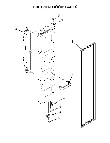 Freezer Door Parts Diagram and Parts List for 10641179710  Kenmore Refrigerator