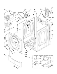 Cabinet Parts Diagram and Parts List for MEDE301YG0  Maytag Dryer