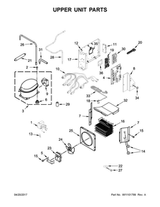 Upper Unit Parts Diagram and Parts List for JS48NXFXDE01  Jenn-Air Refrigerator