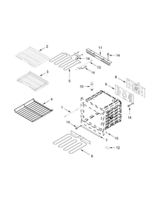Internal Oven Parts Diagram and Parts List for JMW2430WP03  Jenn-Air Microwave
