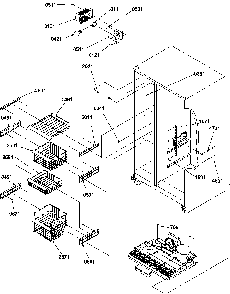 Freezer Shelves And Light Diagram and Parts List for SRD27S2L-P1190329WL  Amana Refrigerator