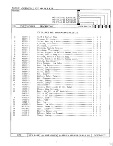 Optional Ice Maker Kit Page 2 Diagram and Parts List for 19514-0A  Admiral Refrigerator