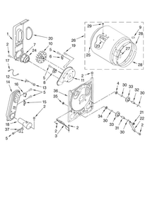 Bulkhead Parts, Optional Parts Diagram and Parts List for AGD4475TQ1  Admiral Dryer