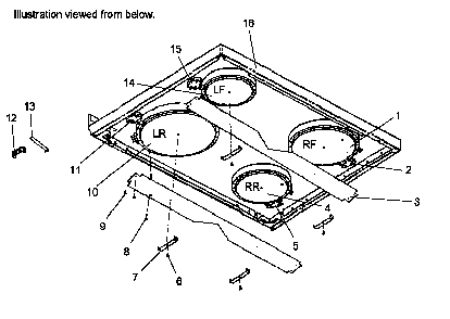 Main Top Assembly Diagram and Parts List for ARHC7700E P1142638NE Amana Range