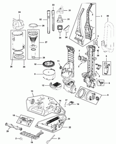 Diagram Diagram and Parts List for UH71215  Hoover Upright Vacuum