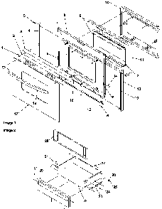 Oven Door And Storage Drawer Diagram and Parts List for ARR3400L-P1143679NL  Amana Range