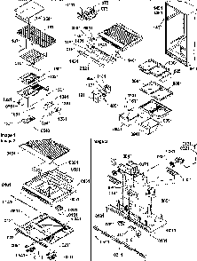 Interior Cabinet And Drain Block Assembly Diagram and Parts List for TR18TE-P1303101WE  Amana Refrigerator