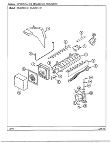 Optional Ice Maker Kit Diagram and Parts List for 501340  Admiral Refrigerator