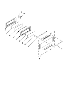 Upper Door Parts Diagram and Parts List for MET8775XS00  Maytag Range
