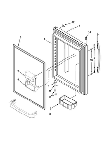 Refrigerator Door Diagram and Parts List for MBF1958XEB5  Maytag Refrigerator