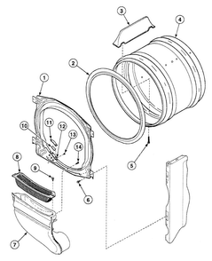 Drum Assy Diagram and Parts List for SSG109WF1124  Speed Queen Dryer
