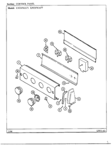 Control Panel Diagram and Parts List for LNC6761A71  Admiral Washer