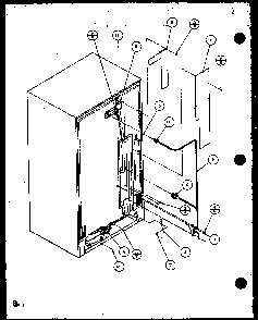 Cabinet Back Diagram and Parts List for SX25M2L-P1154902WL  Amana Refrigerator