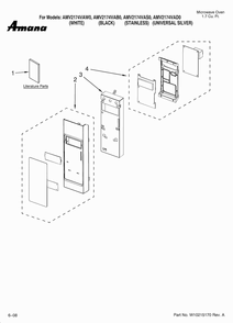 Control Panel Parts Diagram and Parts List for AMV2174VAS0  Amana Microwave