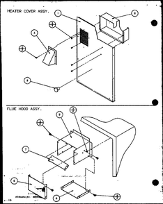 Heater Cover Assembly/Flue Hood Assembly 1 Diagram and Parts List for LOK501A P6484101C Amana Air Conditioner