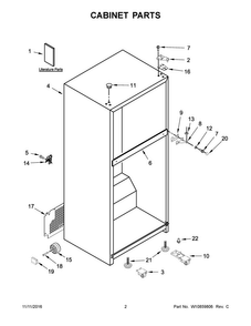 Part Location Diagram of W10908057 Whirlpool ENERGY GUIDE