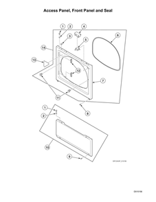 Access Panel/Front Panel/Seal Diagram and Parts List for LSGE5AGW113TW01 1912999999 Speed Queen Dryer