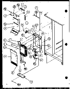 Evaporator Air Handling Diagram and Parts List for SBD20K-P1102508W  Amana Refrigerator