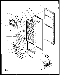 Refrigerator Door Diagram and Parts List for SZ25NE-P1162702WE  Amana Refrigerator