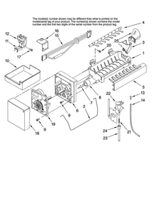 Icemaker Parts, Optional Parts Diagram and Parts List for ABR2233FES12  Amana Refrigerator