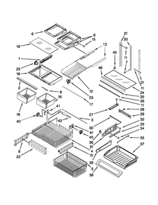 Shelf Parts Diagram and Parts List for MFF2258VEB8  Maytag Refrigerator