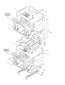 Main Front Diagram and Parts List for AOCD2770E-P1132370NE  Amana Wall Oven