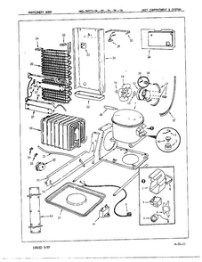 Unit Compartment/system Diagram and Parts List for 24972A  Admiral Refrigerator