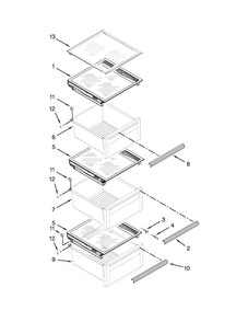 Part Location Diagram of W10542038 Whirlpool PAN-SNACK