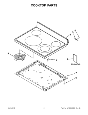 01 - COOKTOP PARTS Diagram and Parts List for YMER7765WW3  Maytag Range
